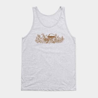 Vintage Pyrex Pattern - Forest Fancies Mushrooms (Brown) Tank Top